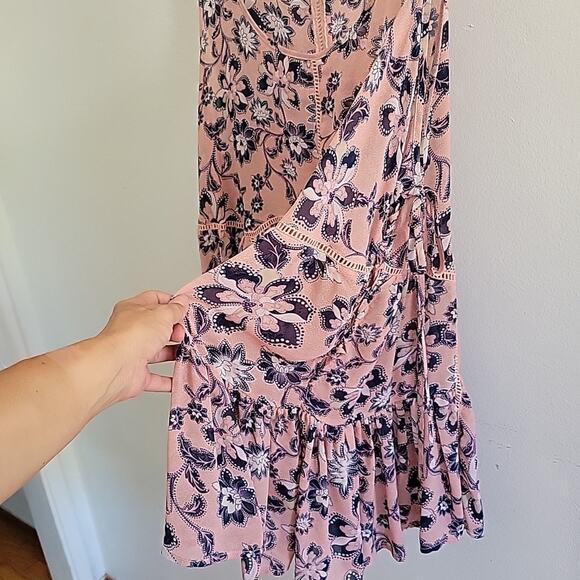 Torrid Lace Up Sleeveless Chiffon Babydoll Tank Blouse 3X Floral Scoop Neck Boho - Picture 3 of 8